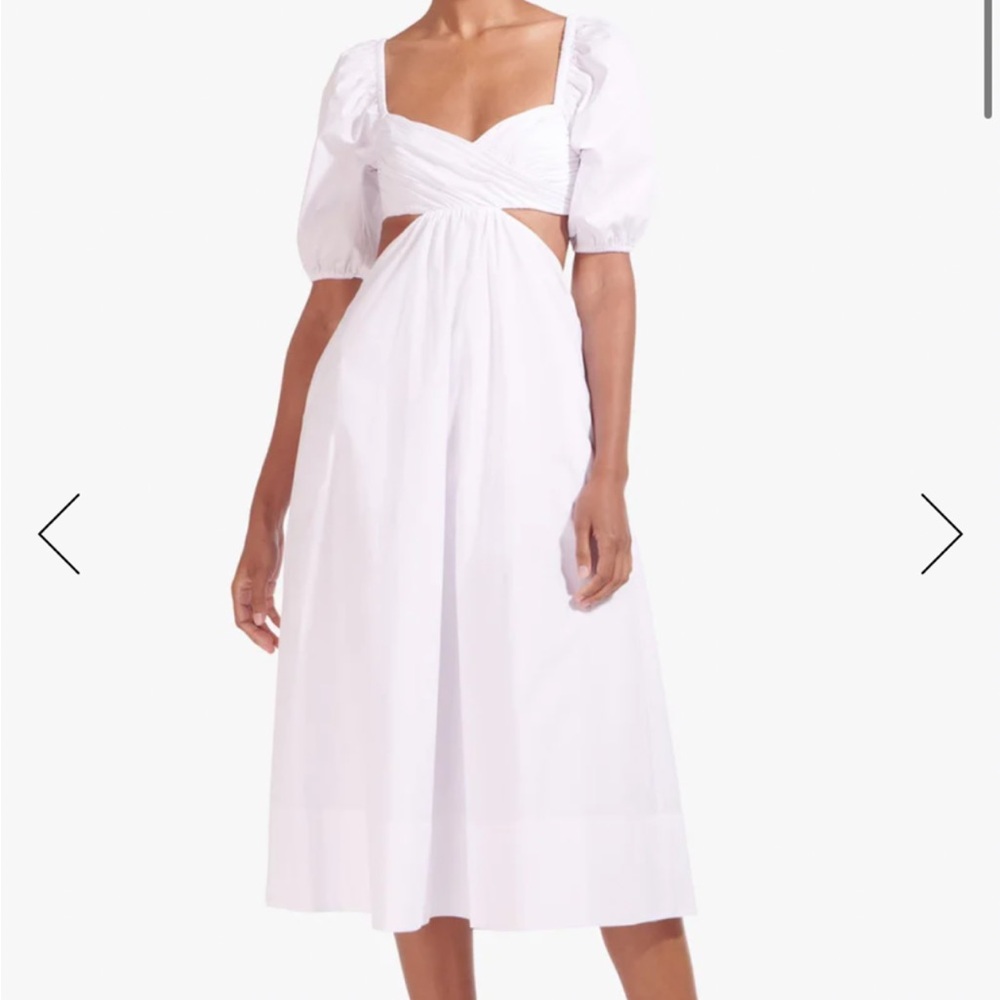 STAUD White Midi Dress